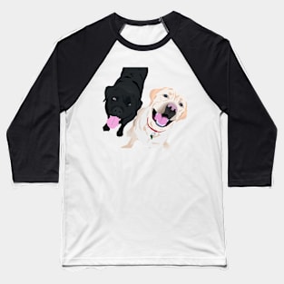 Black and Yellow lab Baseball T-Shirt